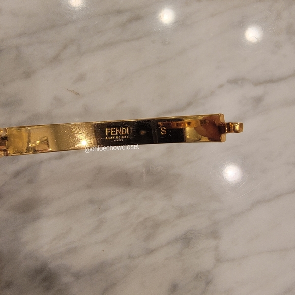 FENDI FF GOLD CRSYTAL BRACELET - Picture 6 of 6
